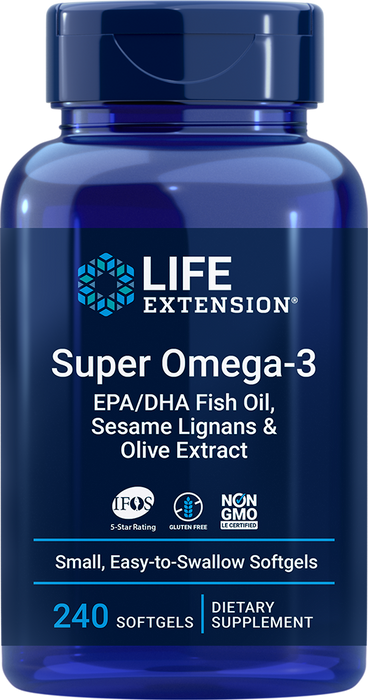Life Extension Super Omega 3 240ct EPA/DHA with Sesame Lignans And Olive Extract
